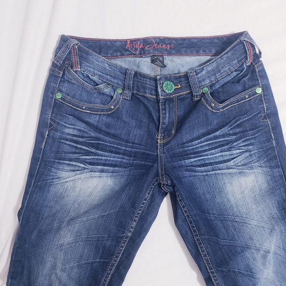 Ariya Jeans Bell Bottom Flare Low Waisted Y2K Jeans - Picture 3 of 14